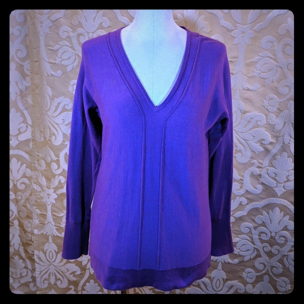 Eddie Bauer v-neck sweater blouse long sleeve M